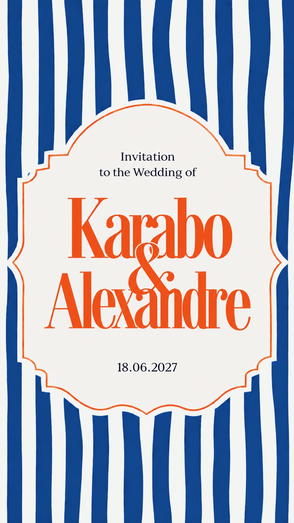 Invitation au mariage de Karabo & Alexandre, 18 juin 2027